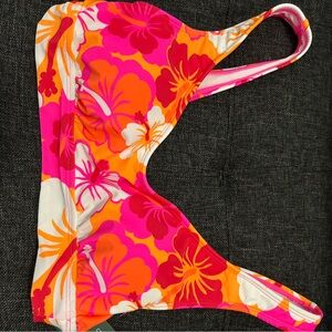 Bright Floral Bikini Top — Pink, Orange, White